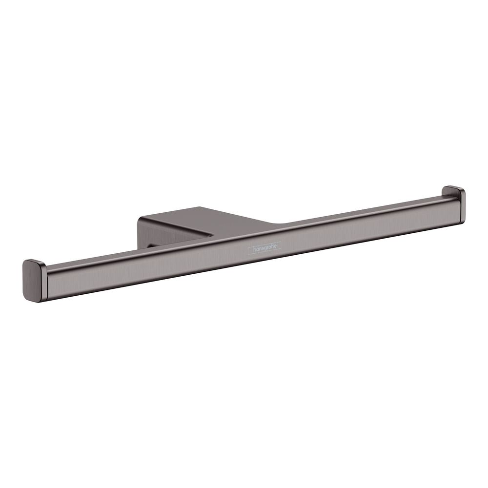 Hansgrohe AddStoris Q Porte-rouleau de papier toilette double, sans couvercle, Chrome noir brossé
