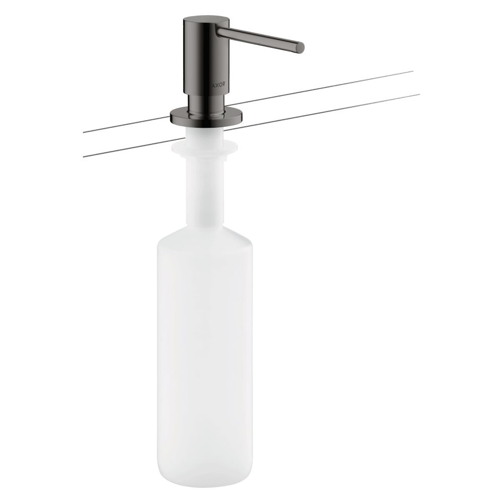 Hansgrohe AXOR Uno Distributeur de liquide vaisselle/lotion, porte-à-faux 91 mm, 500 ml, dosage 2 ml, Chrome noir poli