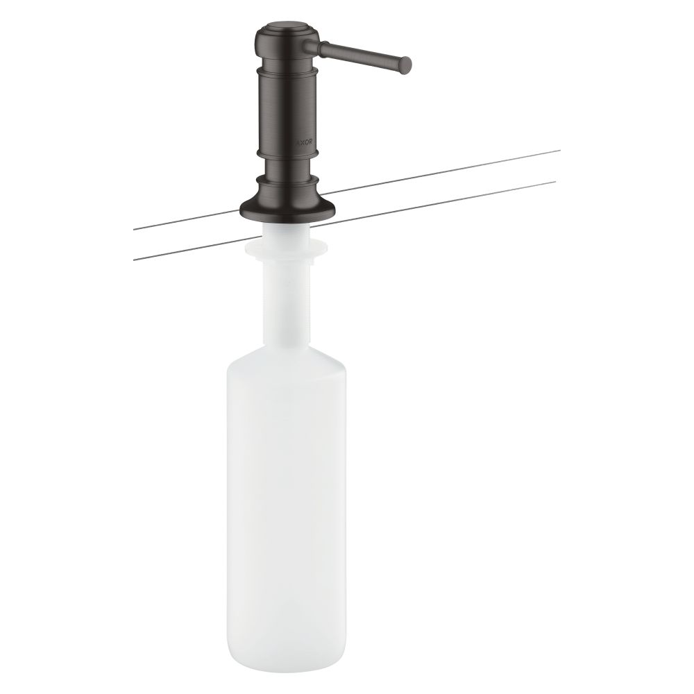 Hansgrohe AXOR Montreux Distributeur de liquide vaisselle/lotion, saillie 91 mm, 500 ml, dose 2 ml, Chrome brossé noir