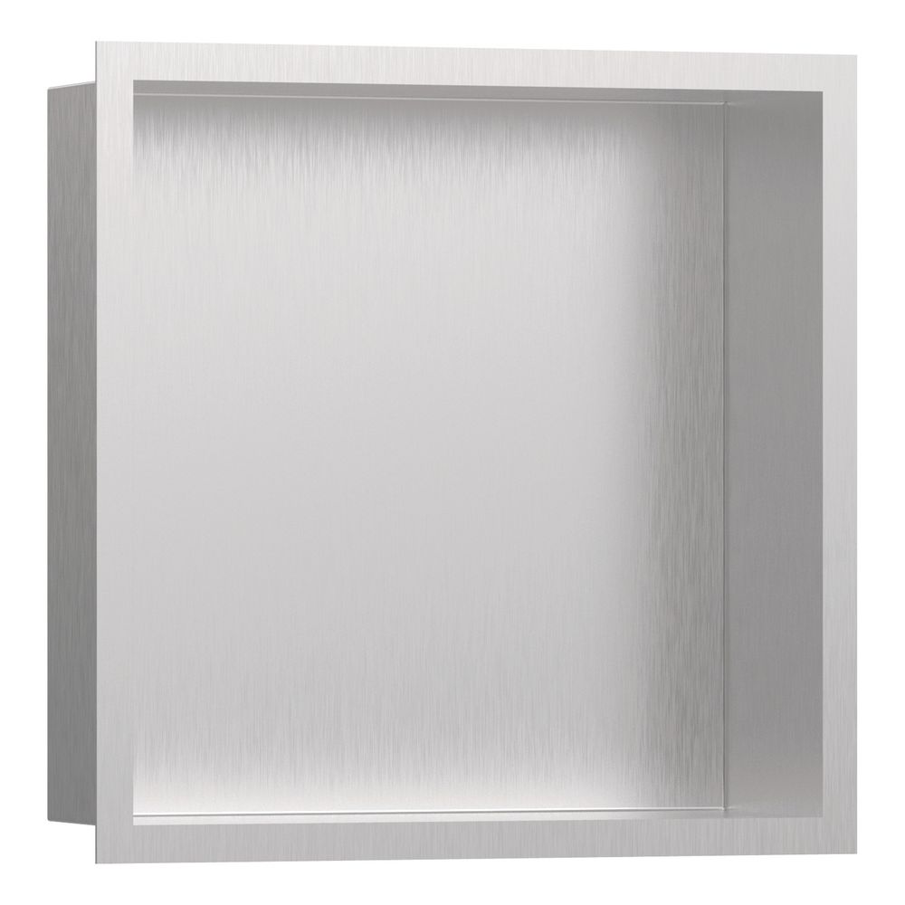 Hansgrohe XtraStoris Individual Niche murale en acier brossé avec cadre design 300x300x100 mm, acier brossé