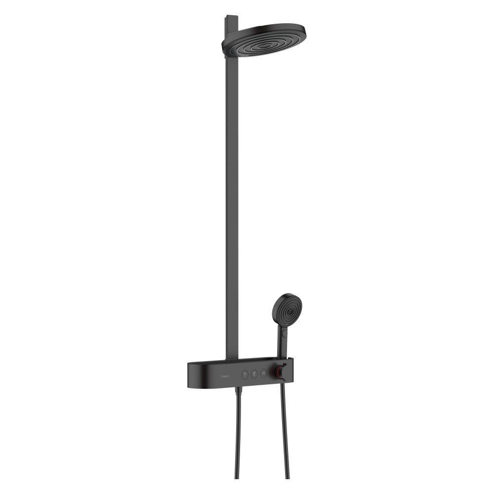 Hansgrohe Pulsify S Showerpipe Système de douche 260 mm, 2 jets, 7,5 l/min, EcoSmart, ShowerTablet Select 400, noir mat