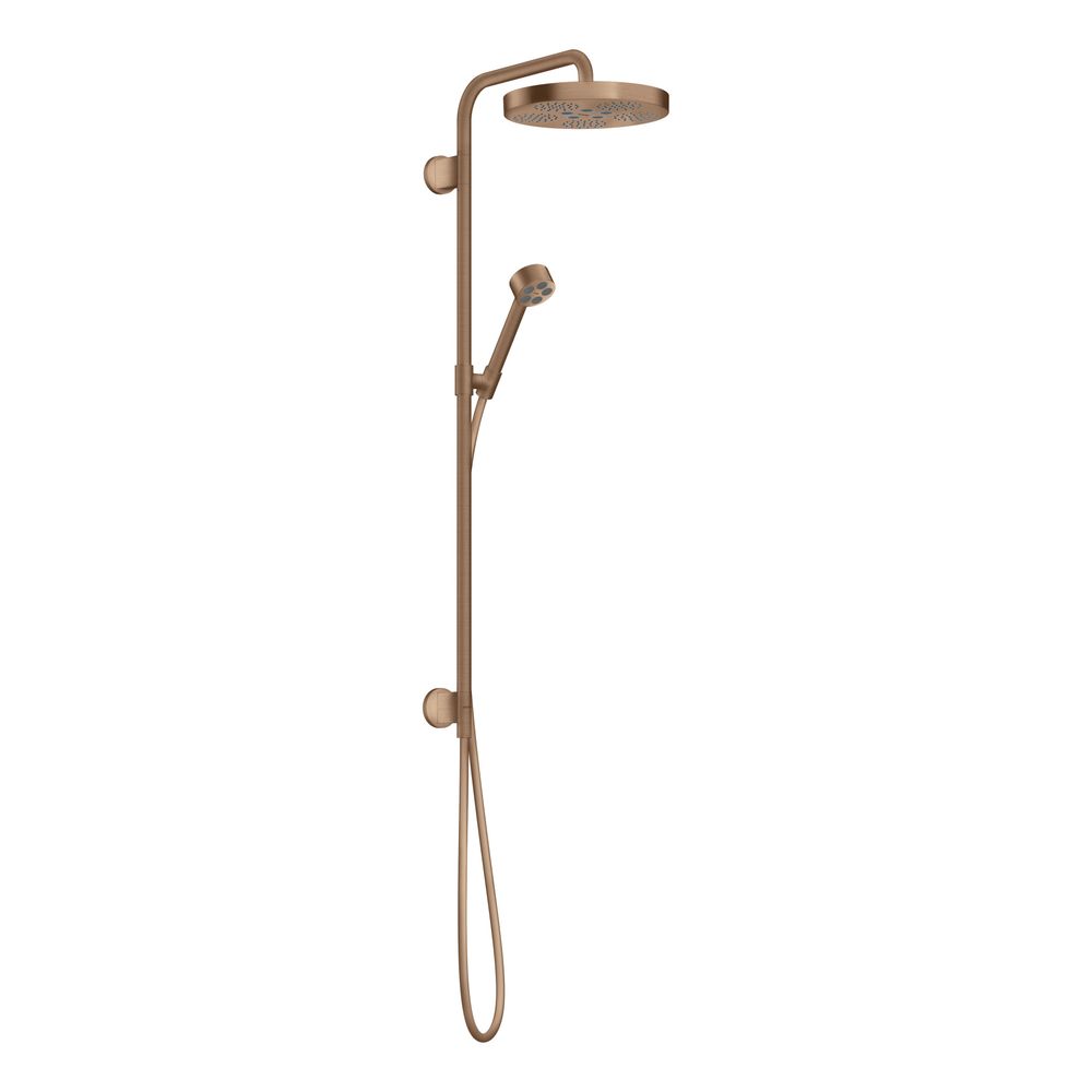 Système de douche Hansgrohe AXOR One pour montage encastré, pommeau 280 mm, 12,7 l/min, 1 jet, DN 15, Brushed Red Gold