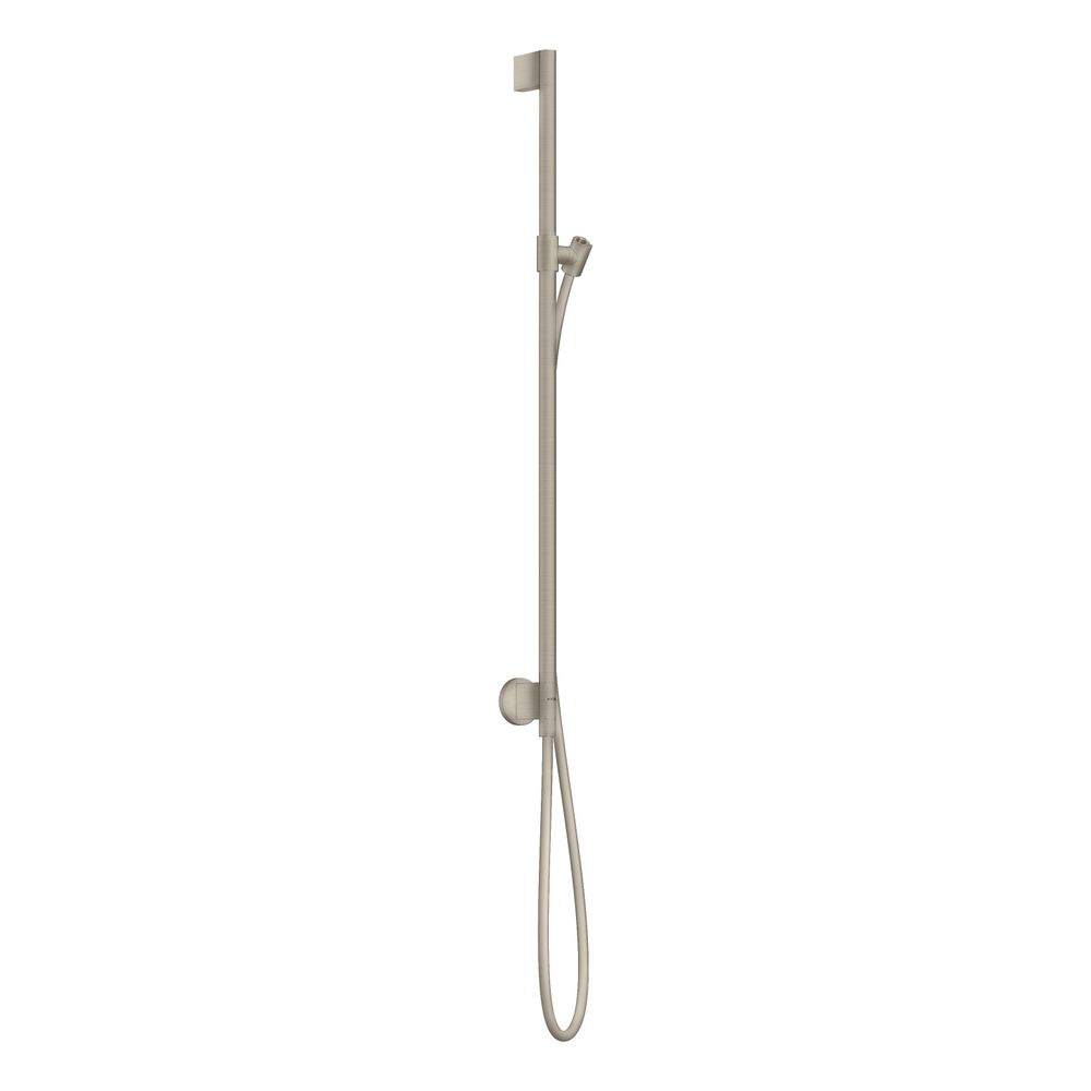 Hansgrohe AXOR Barre de douche One 90 cm, raccord mural, flexible de douche 160 cm, finition brossé nickel