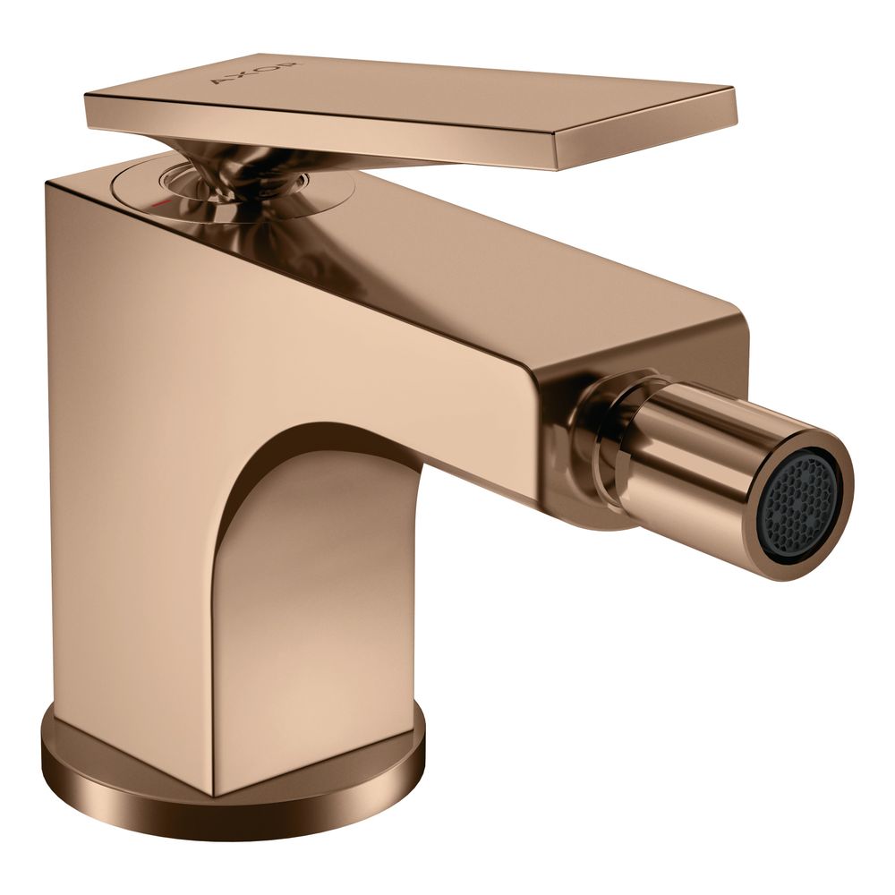 Hansgrohe AXOR Citterio Mitigeur monocommande pour bidet, 7,2 l/min, levier, évacuation par tige de traction, Rouge Or poli
