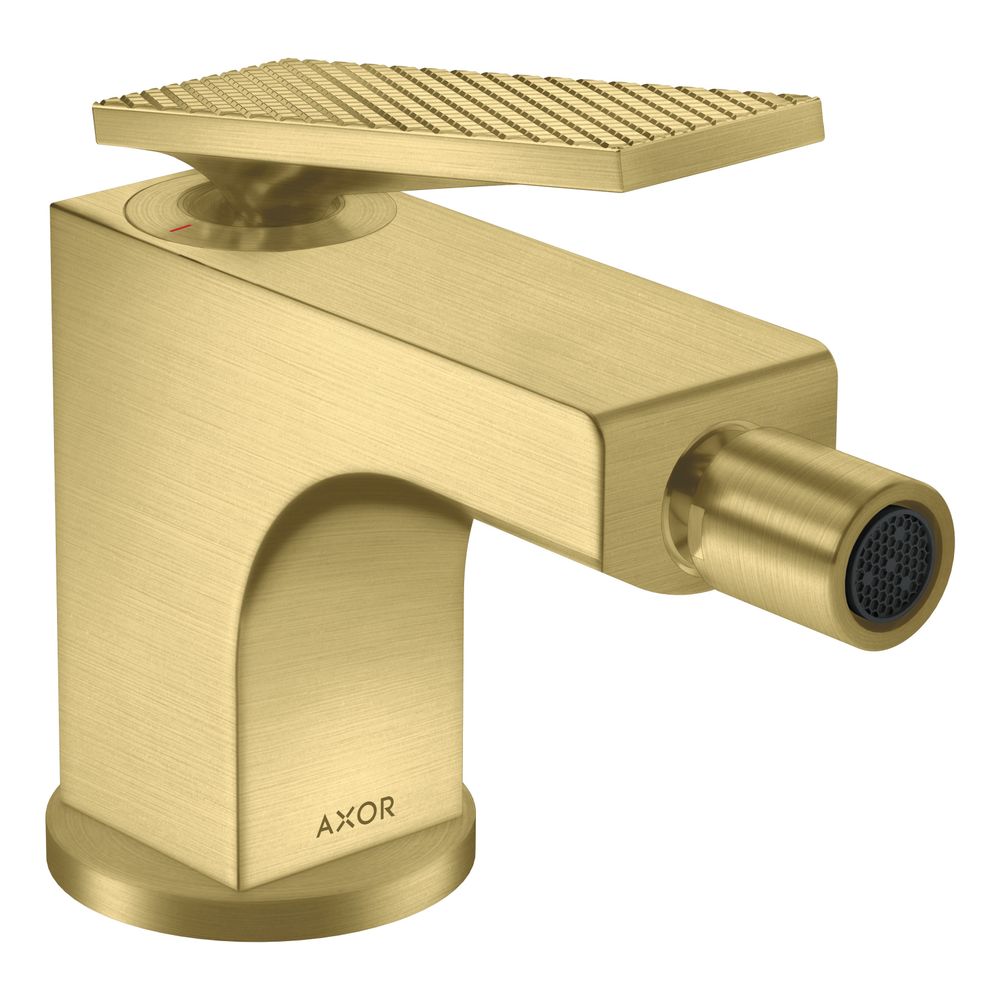 Mitigeur bidet monocommande Hansgrohe AXOR Citterio, 7,2 l/min, levier, évacuation à tige de traction, finition brossée laiton, Rautenschliff
