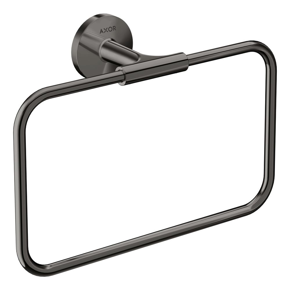 Porte-serviettes circulaire AXOR Universal, pivotant, métal, Chrome poli noir