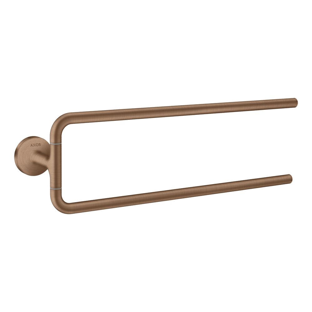 Hansgrohe AXOR Support universel pour serviettes à deux bras, 490 mm, métal, Brushed Red Gold