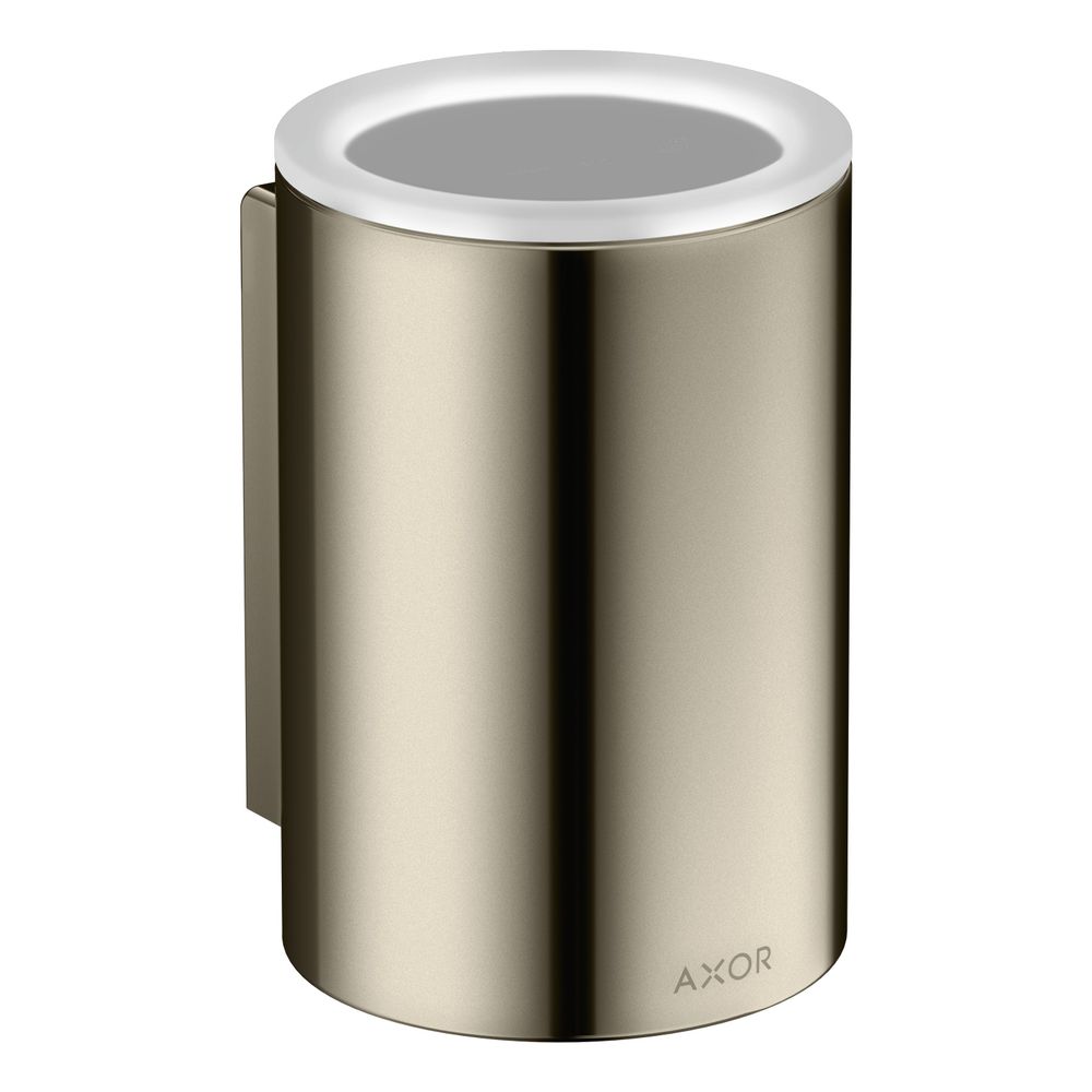 Verre à dents AXOR Universal Circular, 114x84x76 mm, métal/verre, Nickel poli