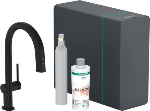 Hansgrohe SodaSystem 210 Aqittura M91 bec orientable 1 jet Set de démarrage sBox mat noir