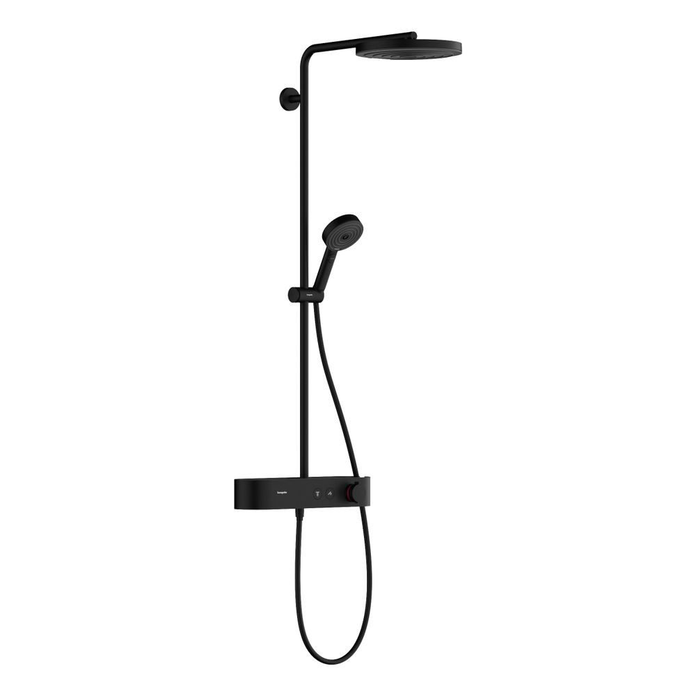 Hansgrohe Pulsify S Showerpipe Système de douche 260 mm, 1 jet, 7,5 l/min, EcoSmart, ShowerTablet Select 400, noir mat