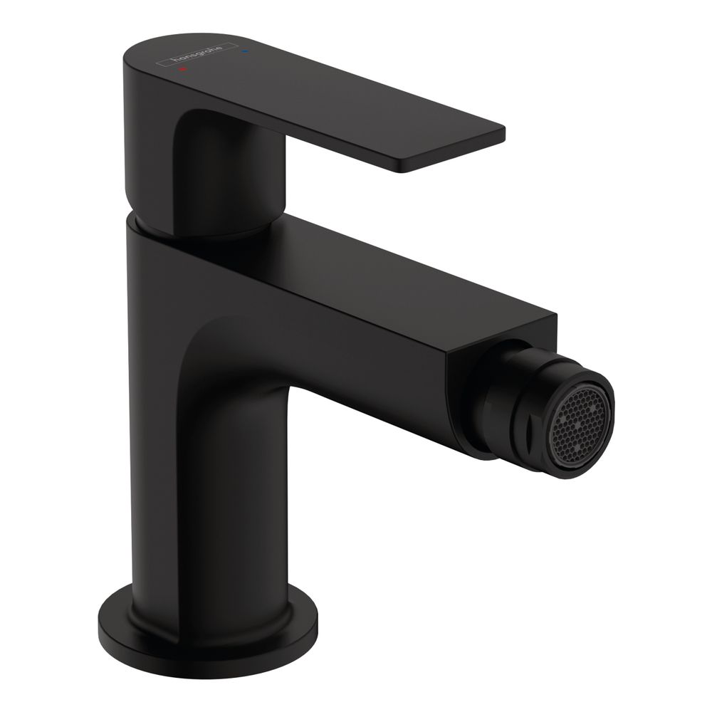 Hansgrohe Rebris E Mitigeur de bidet à levier unique, 5 l/min, garniture d'évacuation à tige de traction métallique, noir mat