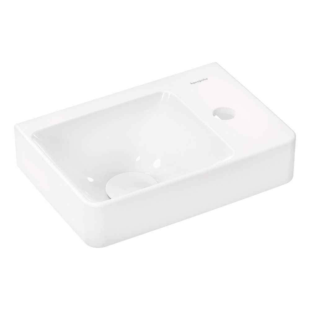 Hansgrohe Lavabo Xelu Q, rangement à droite 360x250 mm, trou de robinet sans trop-plein, SmartClean, Blanc