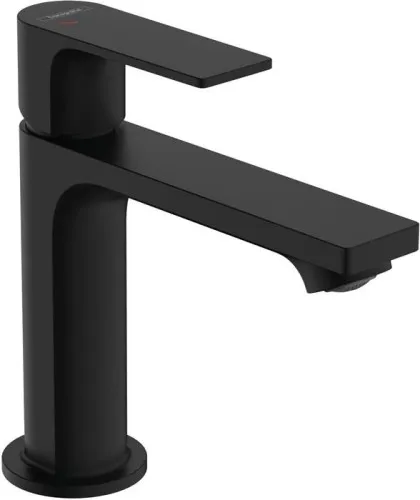 Robinetterie mitigeuse de lavabo Hansgrohe Rebris E 110 CoolStart EcoSm noir mat