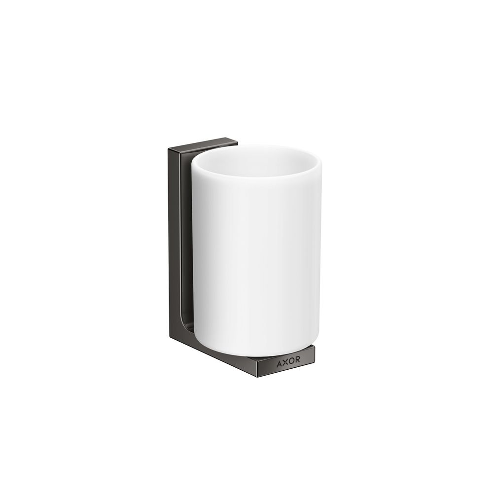 Hansgrohe AXOR Universal Rectangular Cup à dents, 111x70x90mm, Métal/Verre, Chrome noir poli