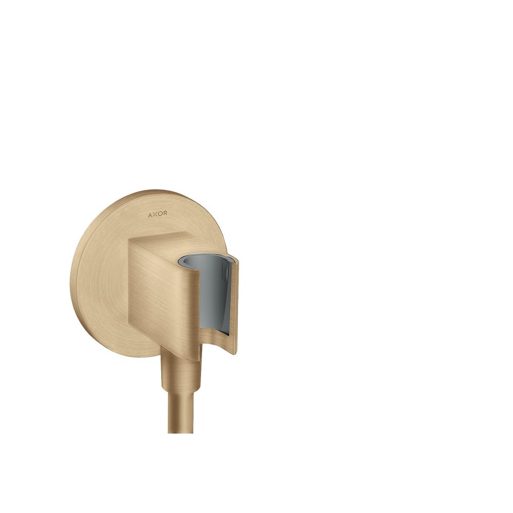 Unité de porte Hansgrohe AXOR ShowerSolutions ronde, DN 15, G 1/2", finition Brushed Bronze