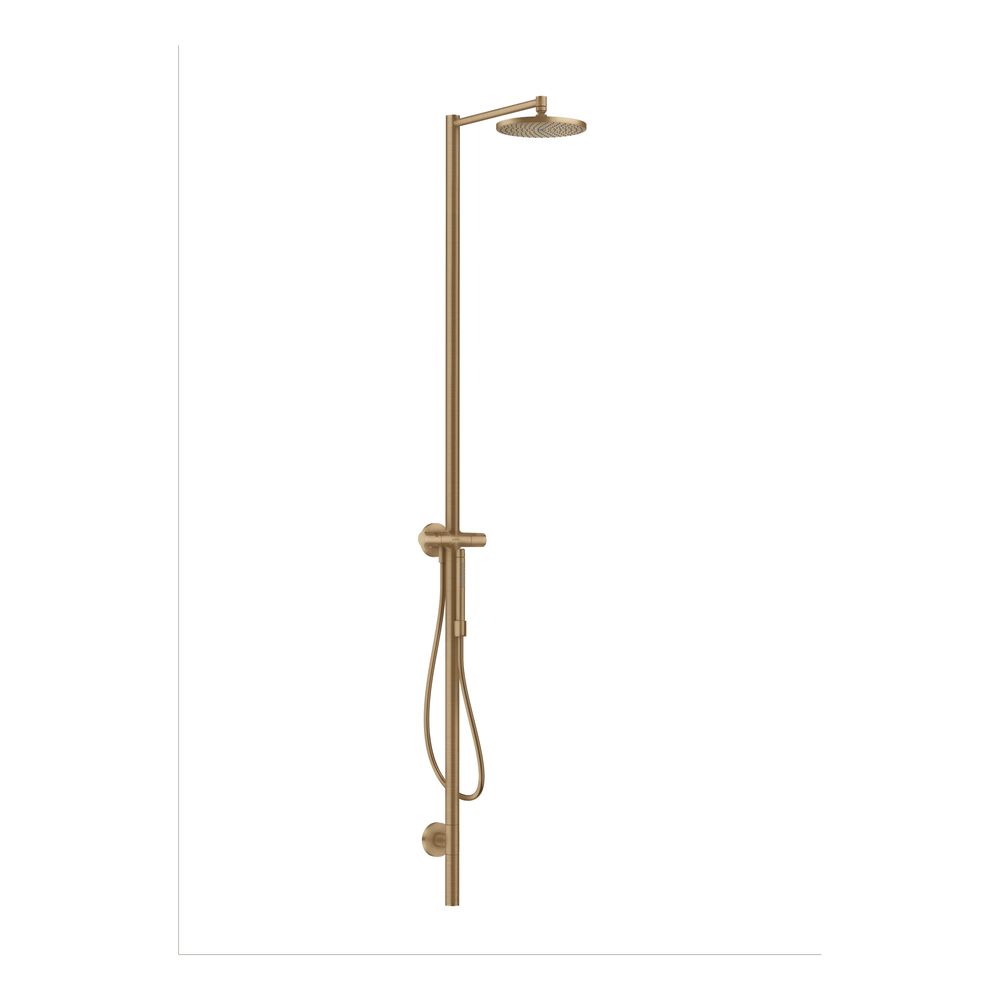 Colonne de douche Hansgrohe AXOR Starck Nature, pommeau fixe 240 mm, 1 jet, DN 15, 12,2 l/min, finition Brushed Bronze