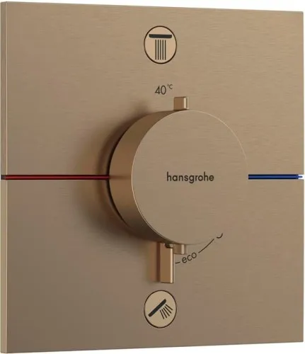 Hansgrohe ShowerSelect Comfort E Thermostat encastré, 26 l/min, pour 2 sorties, combinaison de sécurité intégrée, Bronze brossé