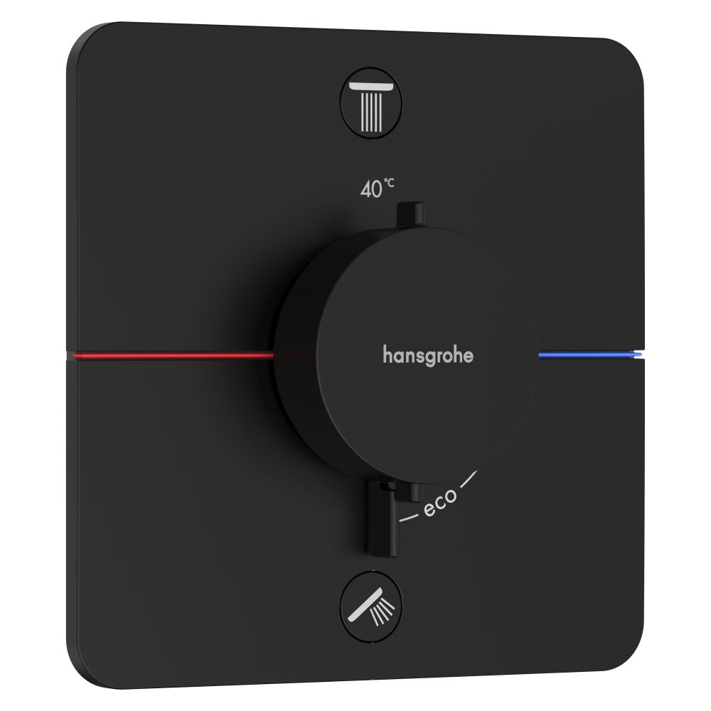 Mitigeur thermostatique Hansgrohe ShowerSelect Comfort Q encastré, 22,1 l/min, pour 2 consommateurs, noir mat
