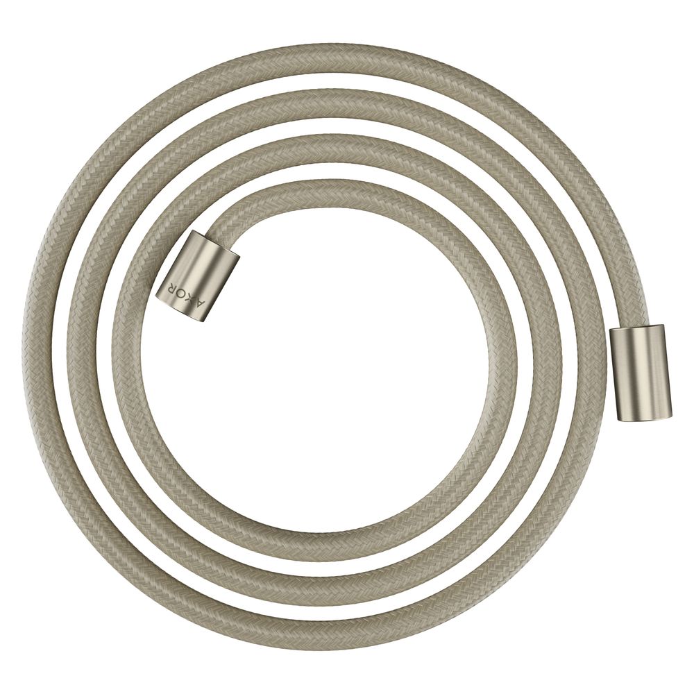 Hansgrohe AXOR ShowerSolutions Flexible de douche textile 200 cm, écrous cylindriques, G 1/2", nickel brossé
