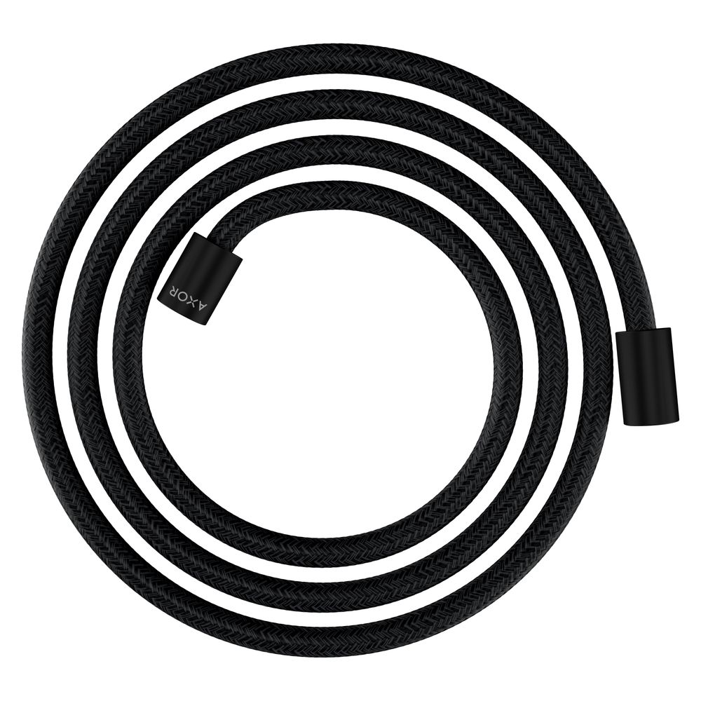 Tuyau de douche textile Axor HG ShowerSolutions 200 cm, écrous cylindriques noir mat