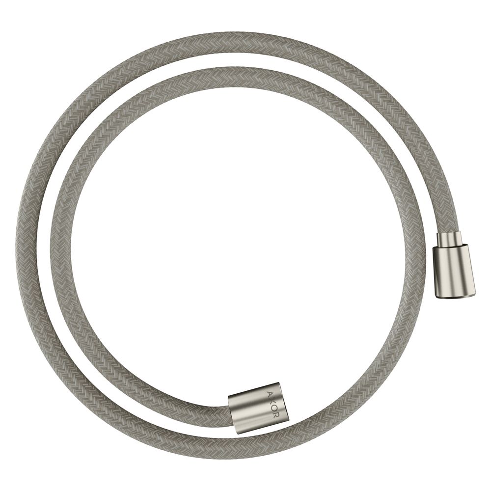 Hansgrohe AXOR ShowerSolutions flexible de douche textile 125 cm, conique, écrou cylindrique G 1/2", finition Edelstahl Optic