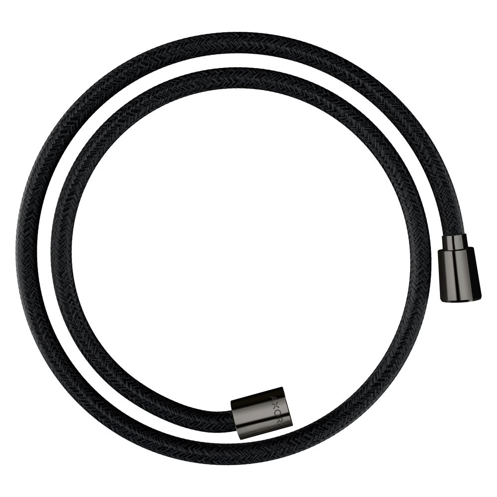 Hansgrohe AXOR ShowerSolutions Tube de douche textile 125 cm, écrous conique et cylindrique G 1/2", finition Chrome noir poli