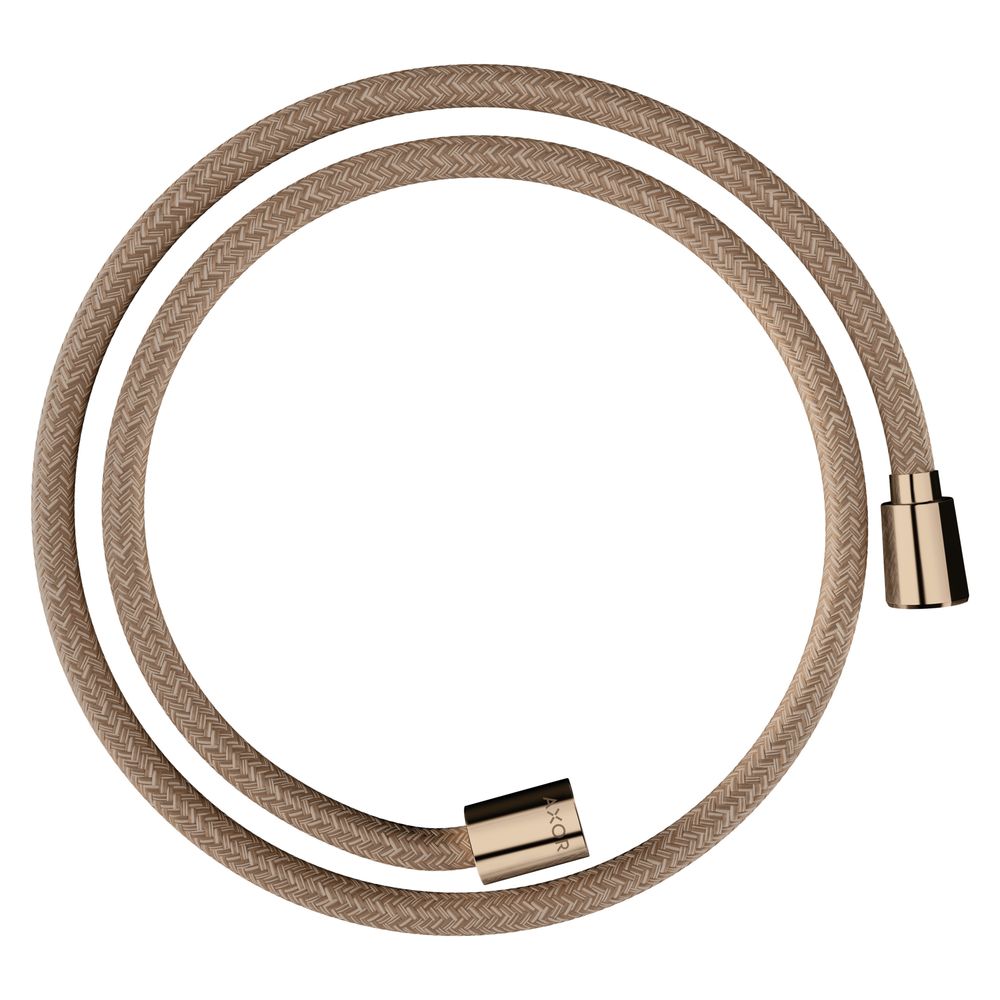Tuyau de douche textile AXOR ShowerSolutions Hansgrohe 125 cm, raccord conique et cylindrique G 1/2", Polished Red Gold