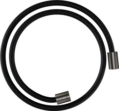 Hansgrohe AXOR ShowerSolutions Flexible textile pour pommeau de douche 125 cm, écrous cylindriques, G 1/2", Brushed Black Chrome