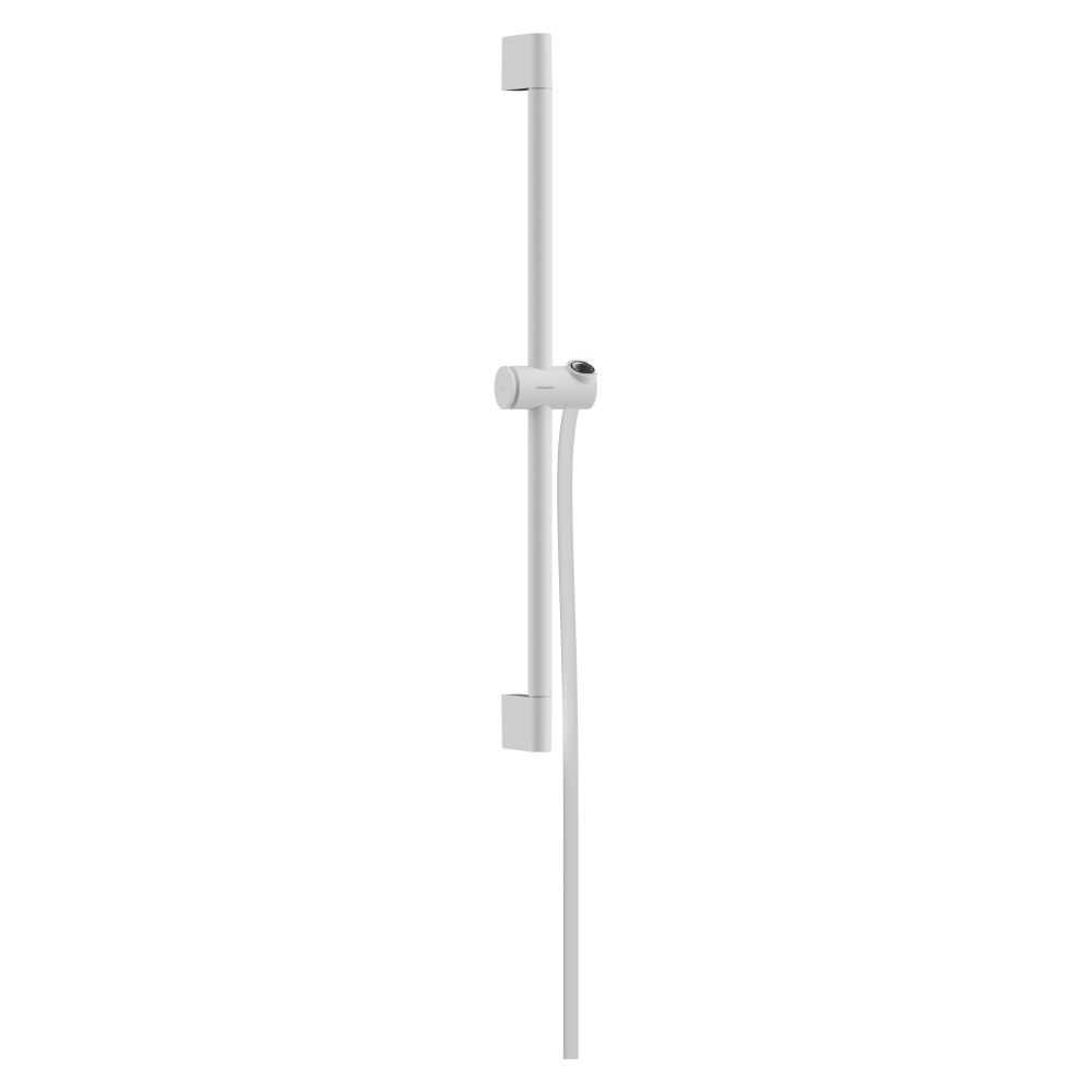 Hansgrohe Barre de douche Unica Pulsify S 669 mm blanc mat avec support de douchette Push et flexible Isiflex 1,60 m