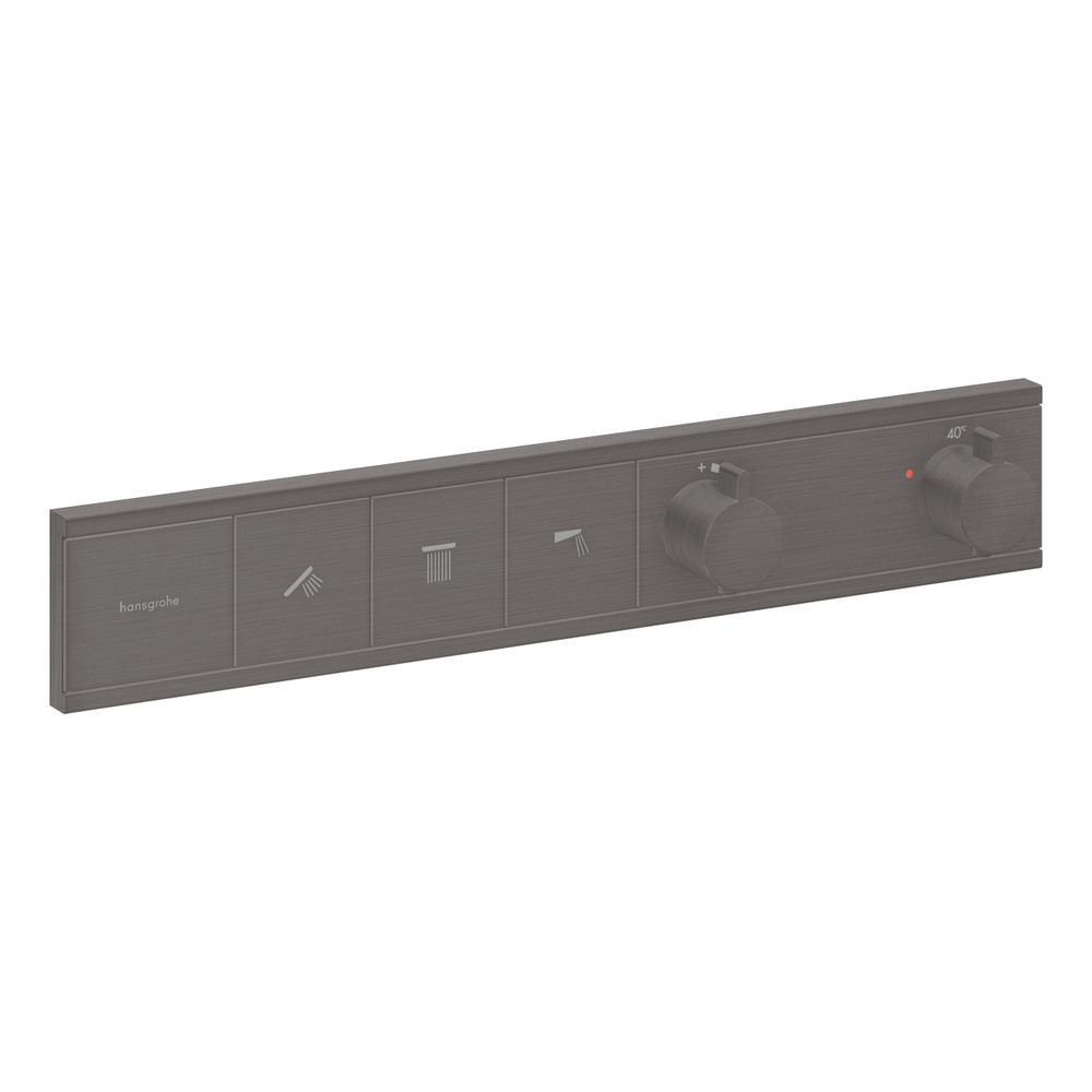 Thermostat encastré Hansgrohe RainSelect, débit 38 l/min, pour 3 consommateurs, finition noir brossé chromé