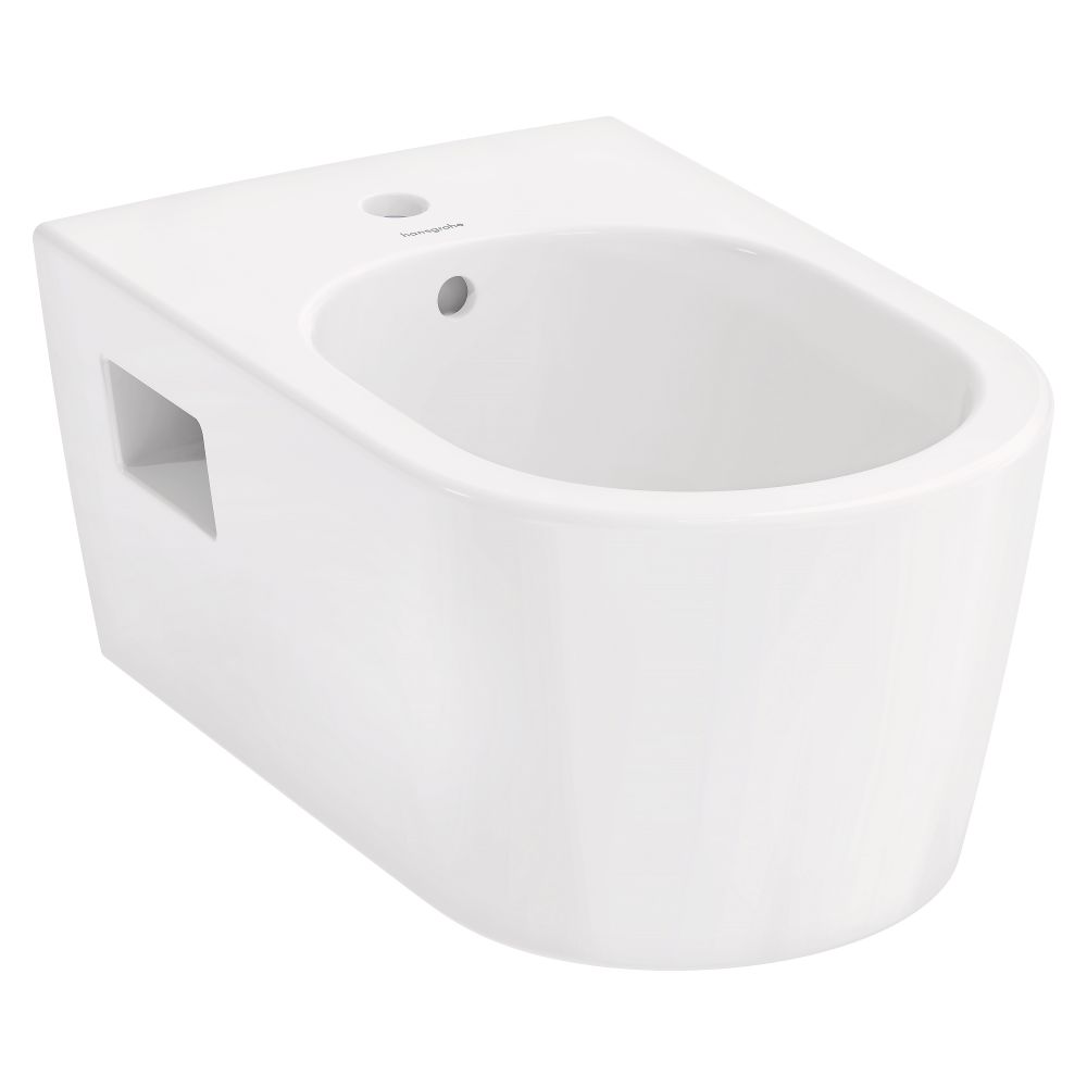 Bidet mural Hansgrohe EluPura Original S 540, trou de robinet, trop-plein, HygieneEffect, blanc