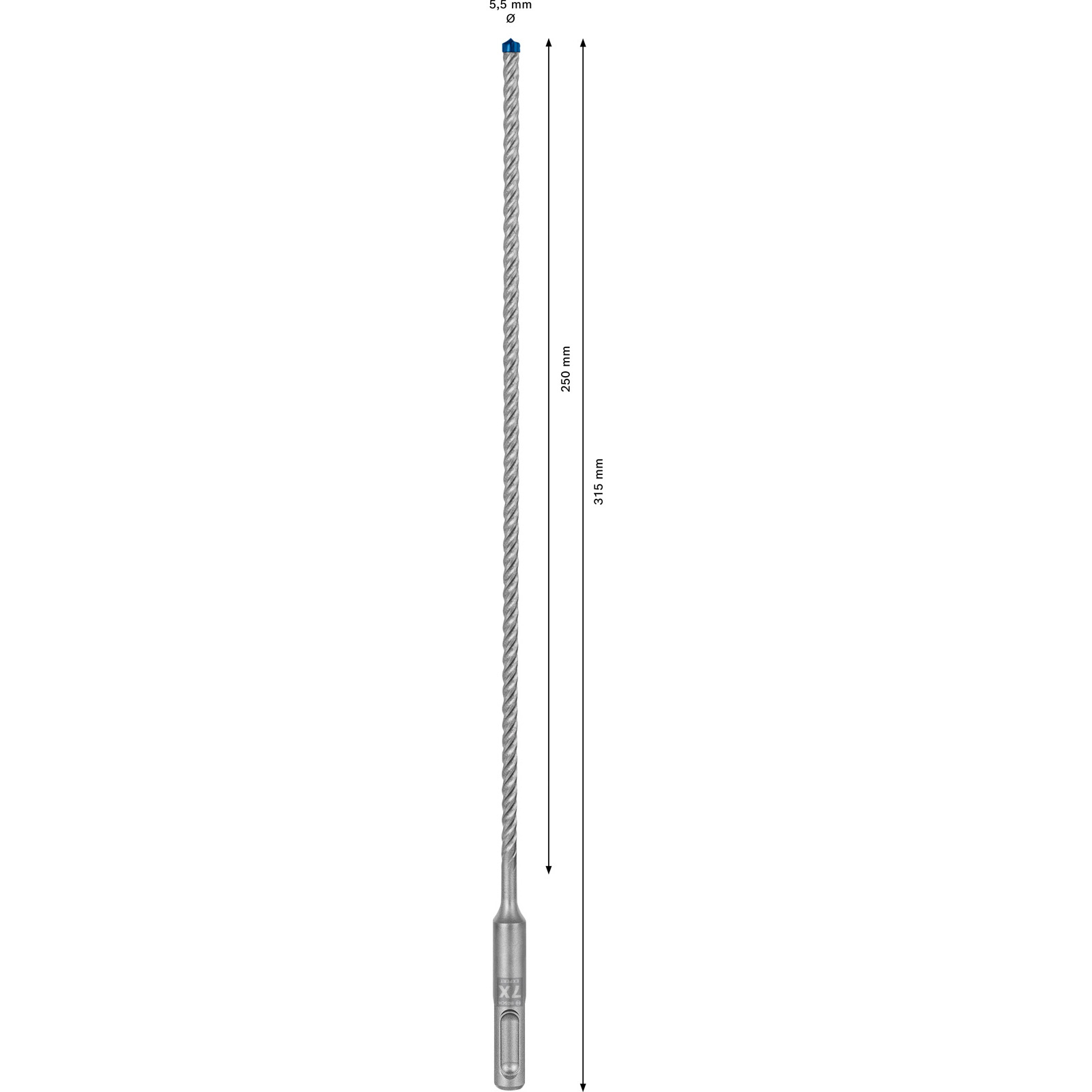 Foret à percussion Bosch EXPERT SDS plus-7X, pour marteaux perforateurs ø 5,5 mm