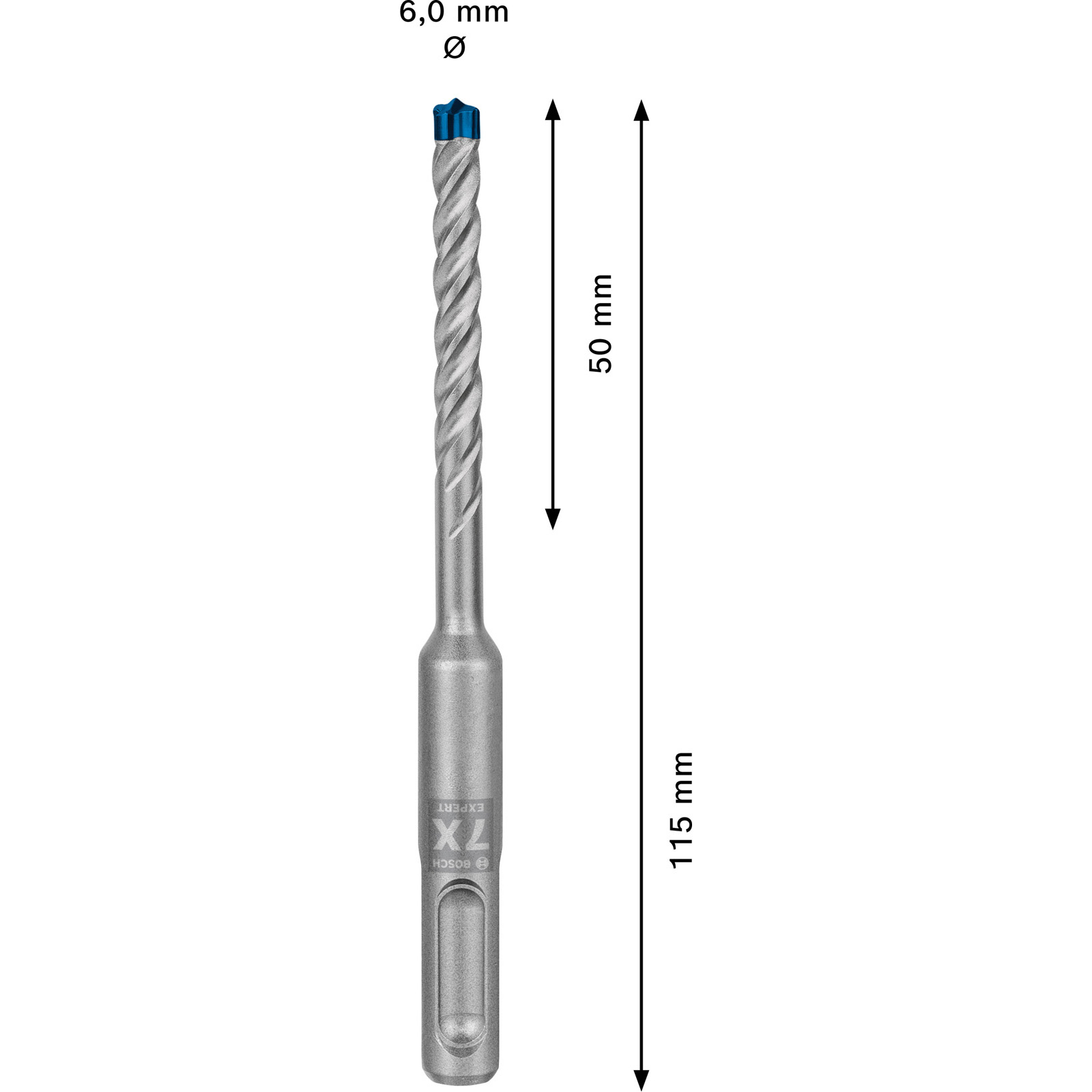 Foret à percussion Expert SDS plus-7X Bosch 6 x 50 x 115 mm - 2608900071