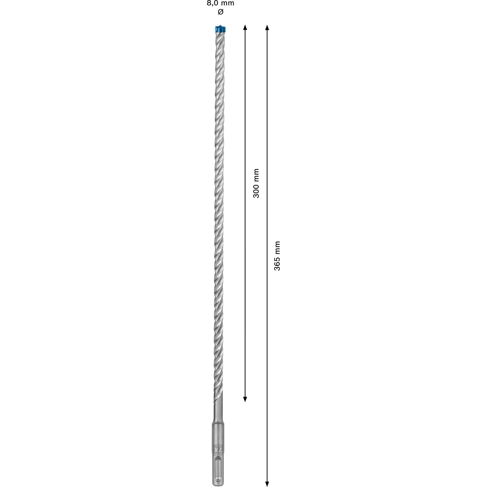Mèche à percussion SDS plus Expert 7X Bosch 8 x 300 x 365 mm - 2608900092