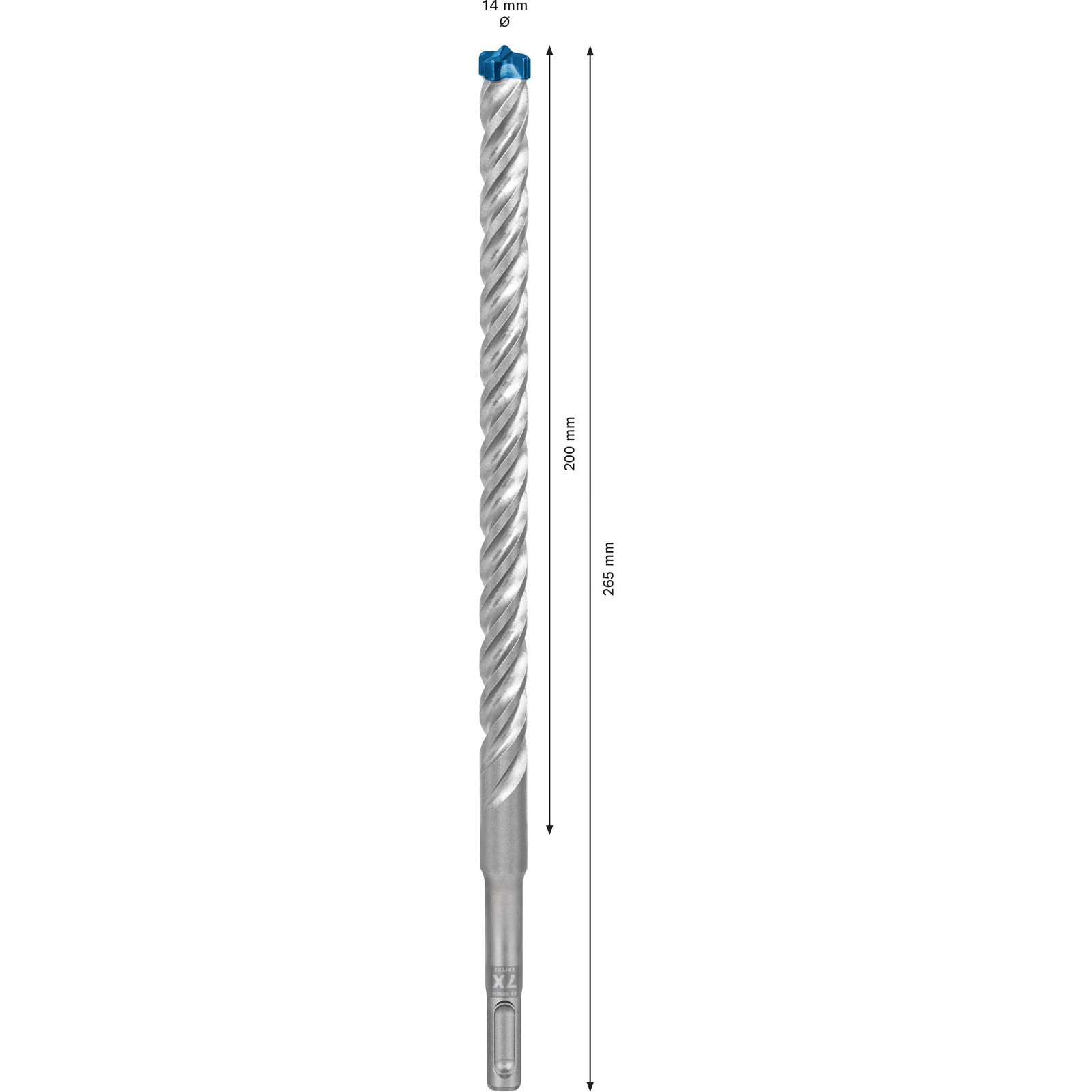 Mèche à béton Bosch Expert SDS-7X Ø 14 mm L. de travail 200 mm L. totale 265 mm SDS-Plus 1 pièce