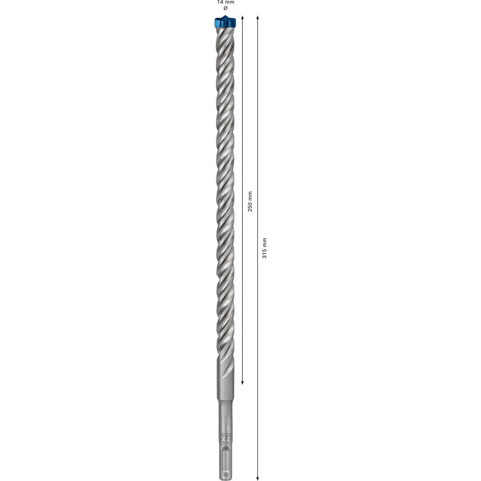 Bosch Foret à béton Expert SDS-7X Ø 14 mm Longueur utile 250 mm Longueur totale 315 mm SDS-Plus 1 pièce