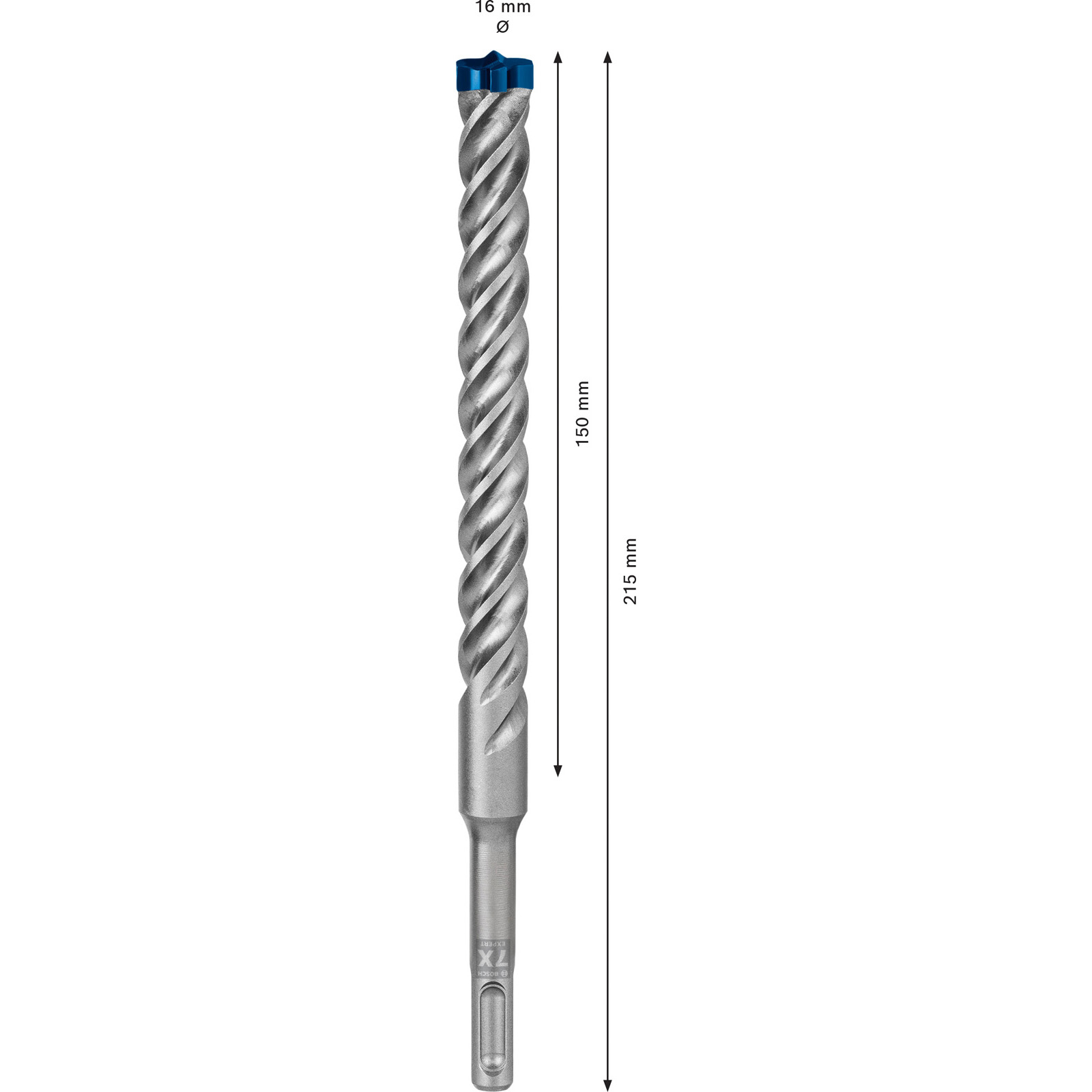 Mèche à percussion Bosch Expert SDS-7X Ø 16 mm longueur de travail 150 mm longueur totale 215 mm SDS-Plus 1 pièce