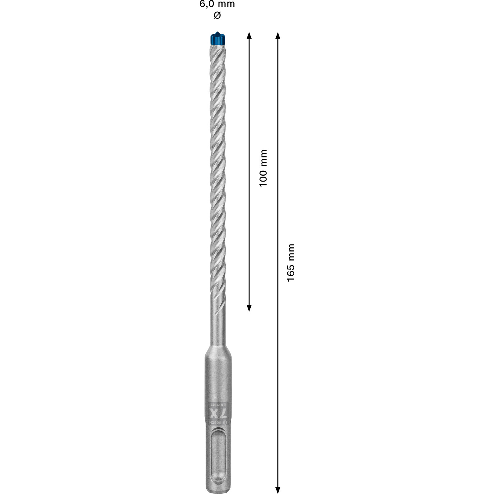 Bosch EXPERT Perçoir SDS plus-7X, 6 x 100 x 165 mm, 10 pièces — lot de 10 pièces