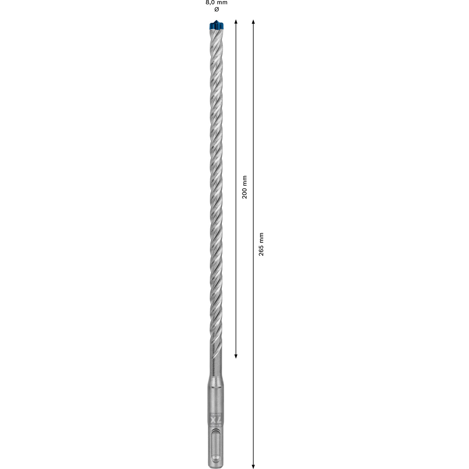 Mèche à béton SDS plus-7X Bosch EXPERT, 8 x 200 x 265 mm, 10 pièces — lot de 10 pièces
