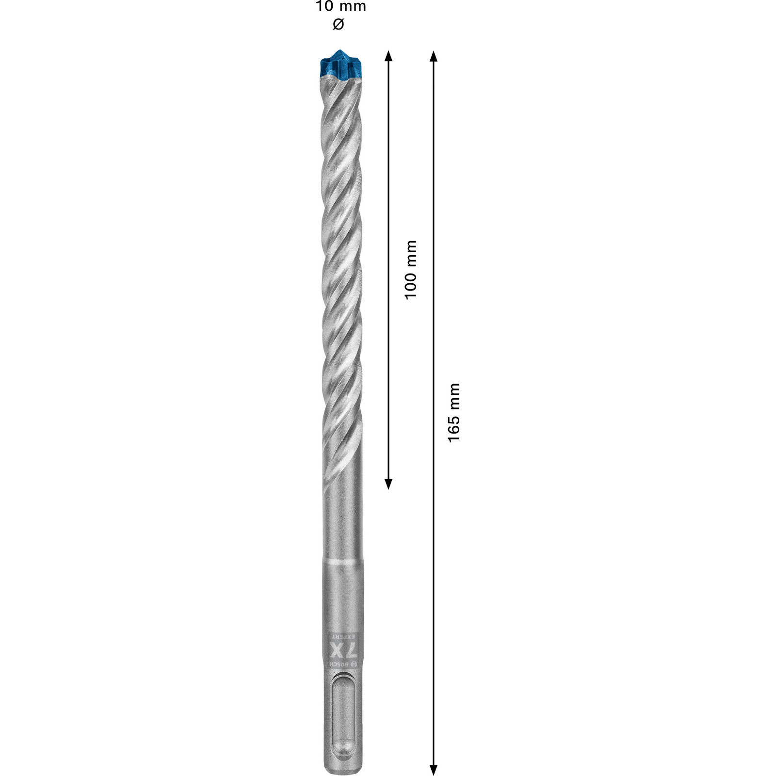 Mèche à béton SDS plus-7X EXPERT Bosch, 10 x 100 x 165 mm, lot de 10 — lot de 10 pièces