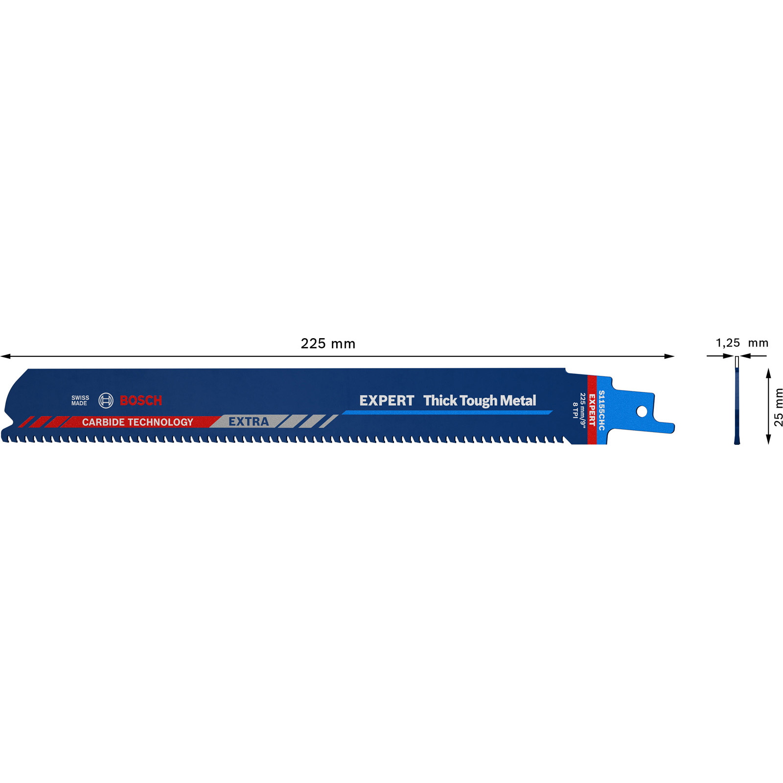 Lame de scie sabre EXPERT Thick Tough Metal S1155CHC pour métaux épais - Bosch (10 pièces) — lot de 10 pièces