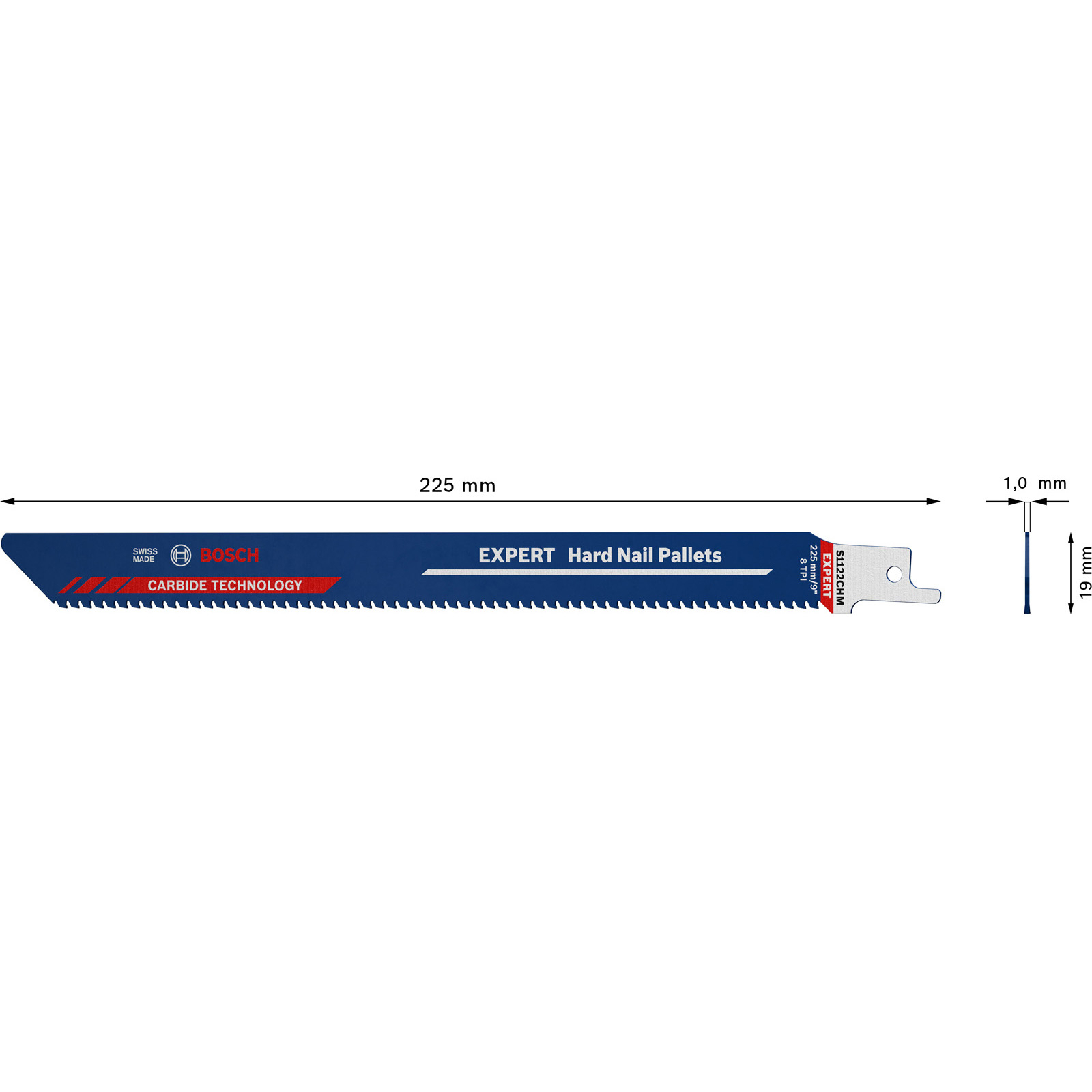 Lame de scie sabre EXPERT Hard Nail Pallets S1122CHM Bosch, 10 pièces — lot de 10 pièces