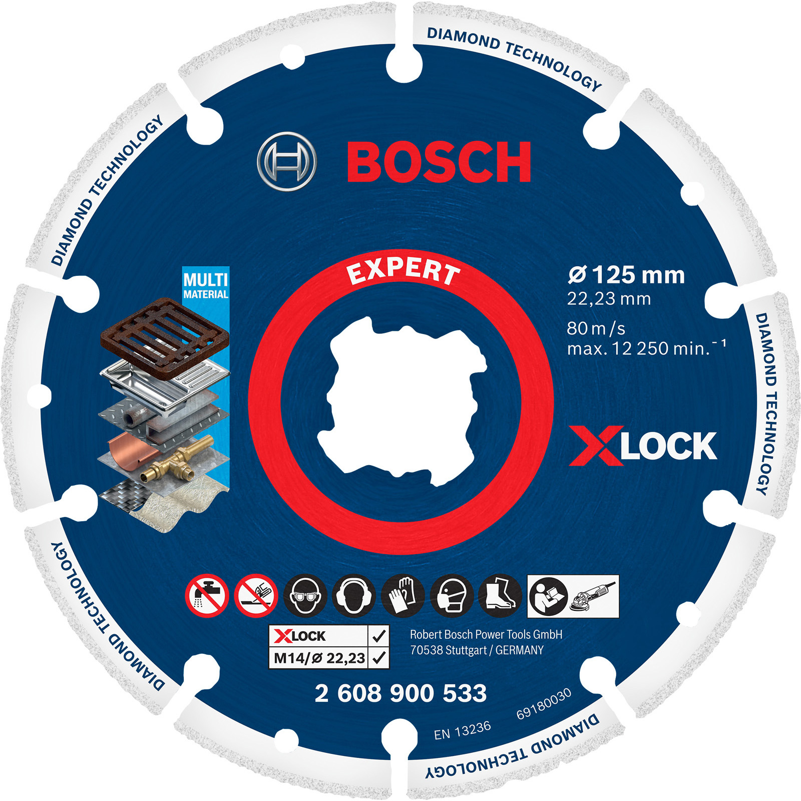 Bosch EXPERT Diamant Metal Wheel X-LOCK Trennscheibe, 125 x 22,23 mm