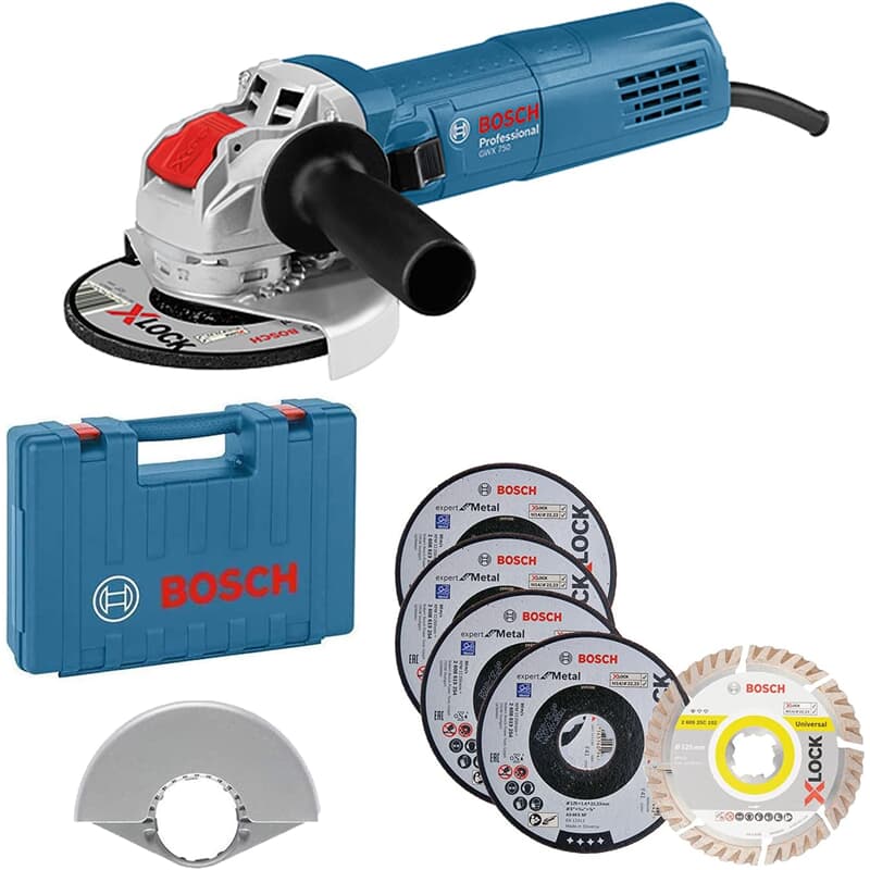 Meuleuse d'angle Bosch GWX 750-125 Professional 750 W, pour accessoires X-LOCK, 125 mm