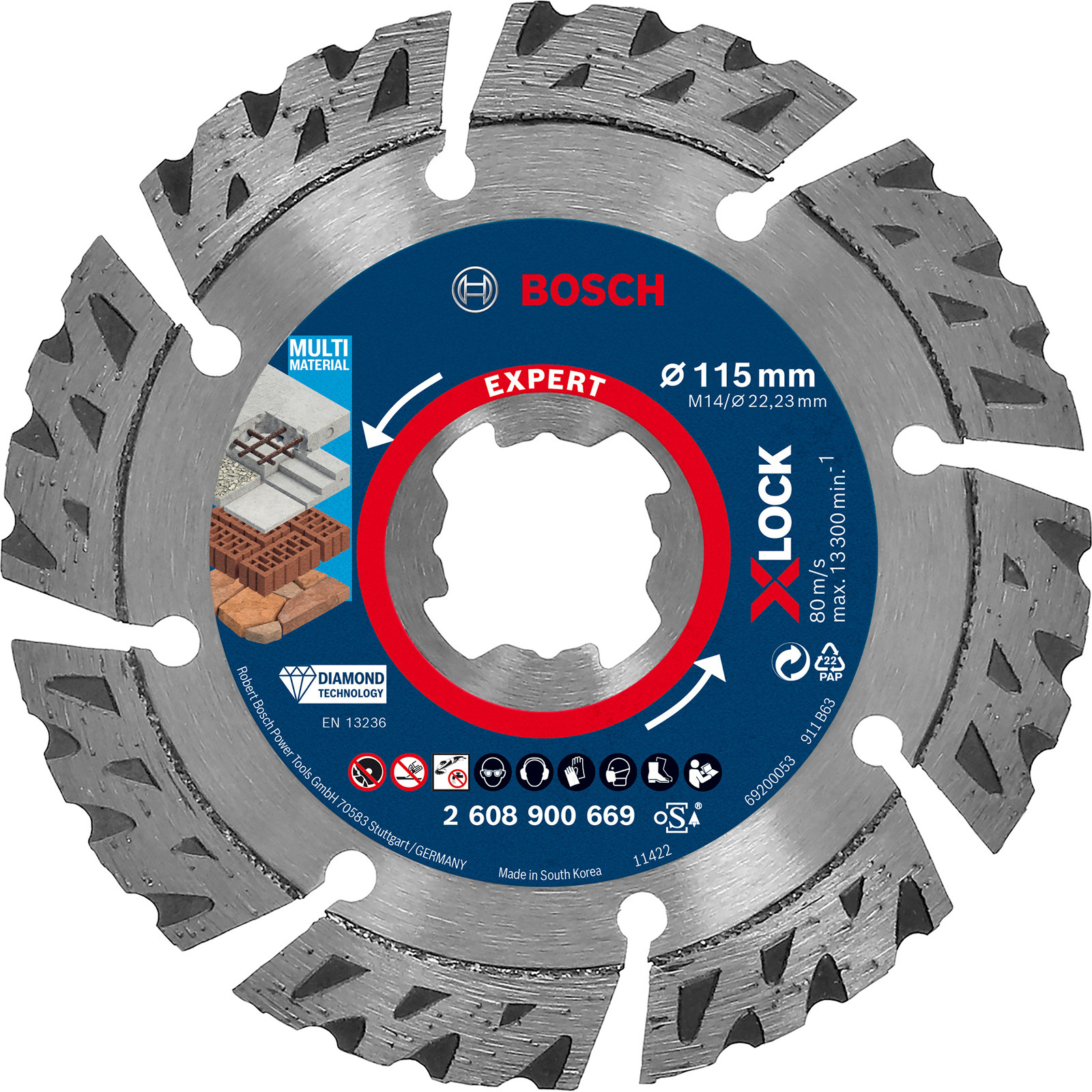 Disque de tronçonnage Bosch Expert Multi Material X-Lock 115 x 22,23 x 2,4 x 12 mm