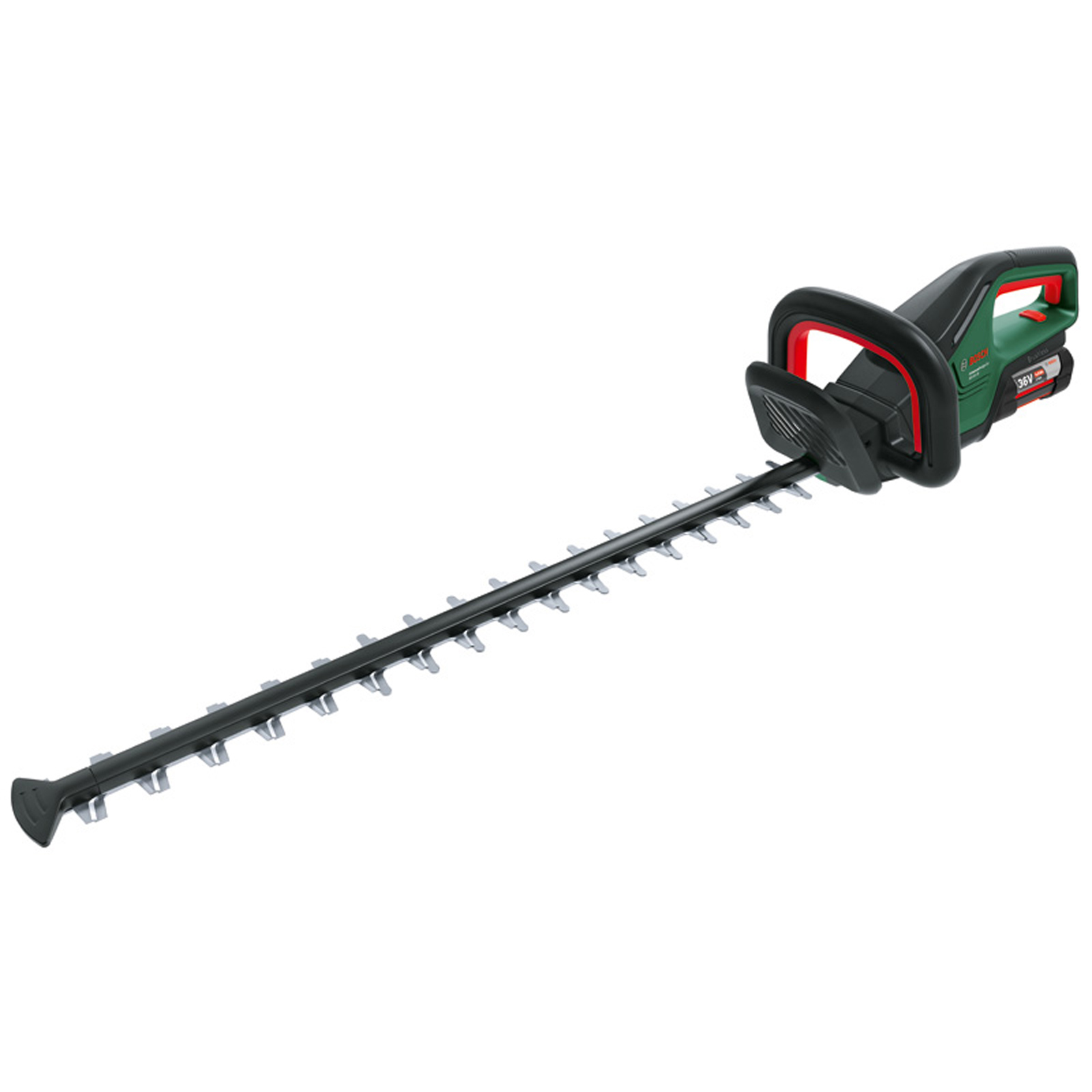 Taille-haie sur accumulateur Bosch AdvancedHedgeCut 36V-65-28 : 1 x bloc accumulateur 36 V/2,0 Ah et chargeur