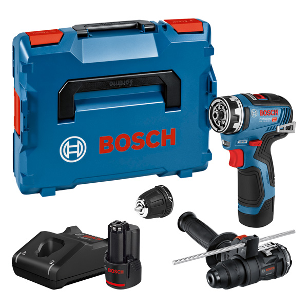 Perceuse-visseuse sans fil Bosch GSR 12 V-35 FC + GFA 12-H, GFA 12-B, L-BOXX, 2 accus