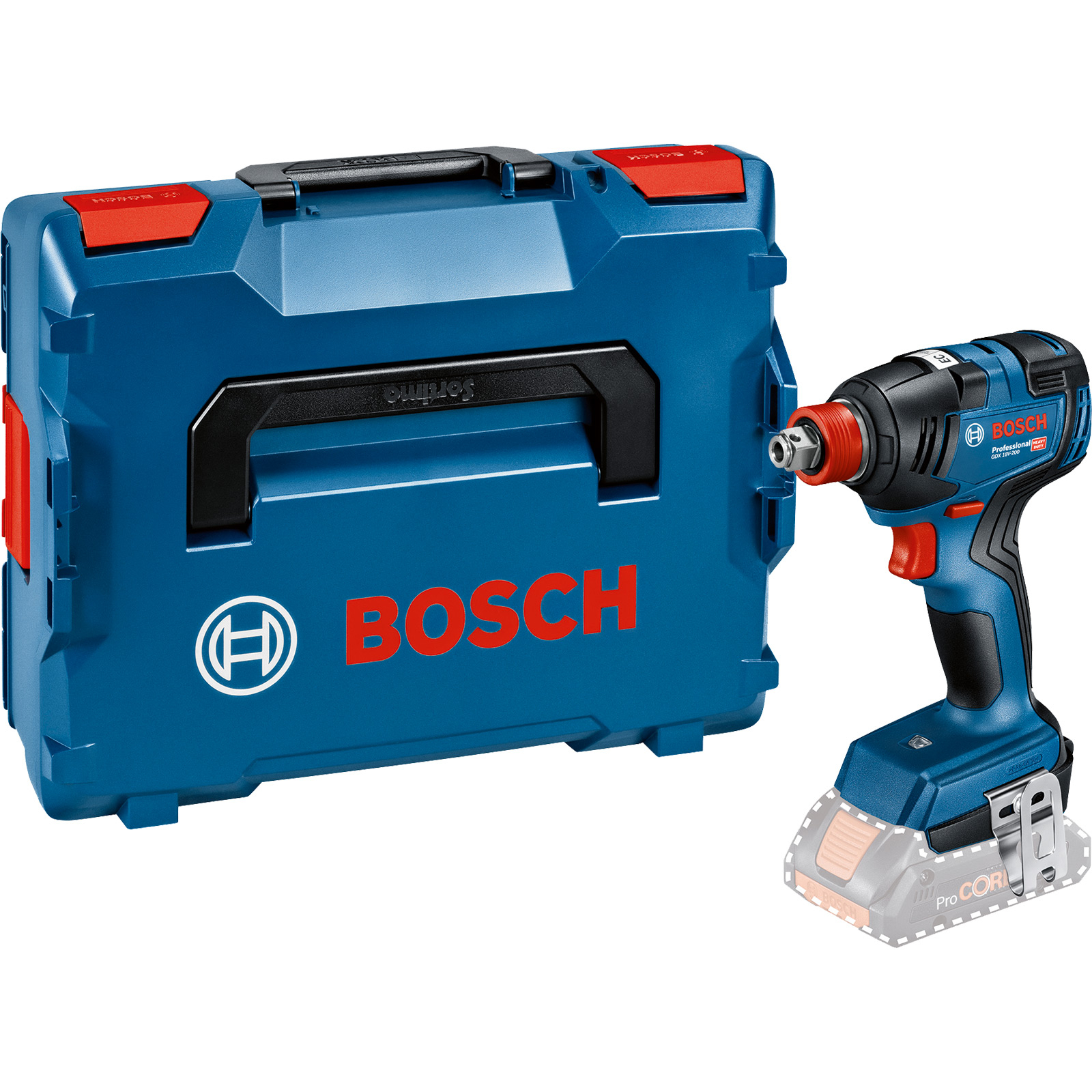 Visseuse à impulsions sans fil Bosch GDX 18V-200 sans batterie ni chargeur dans L-BOXX