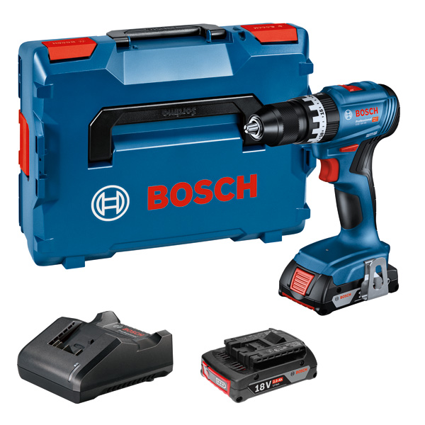 Perceuse-visseuse à percussion sans fil Bosch GSB 18V-45 (2 x 2,0 Ah + chargeur) en boîte L-BOXX 136
