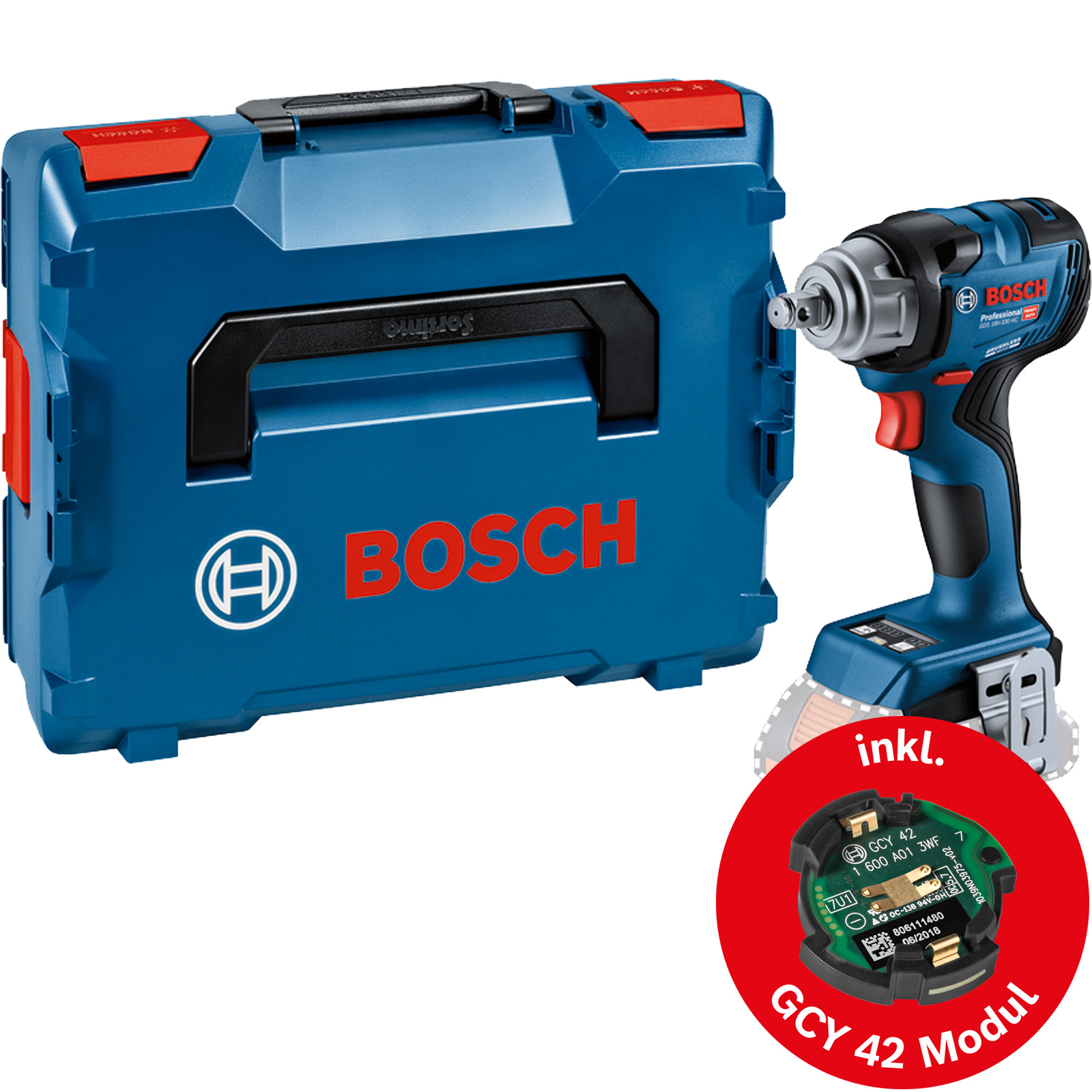 Visseuse à chocs sans fil Bosch GDS 18V-330 HC sans batterie ni chargeur dans L-BOXX